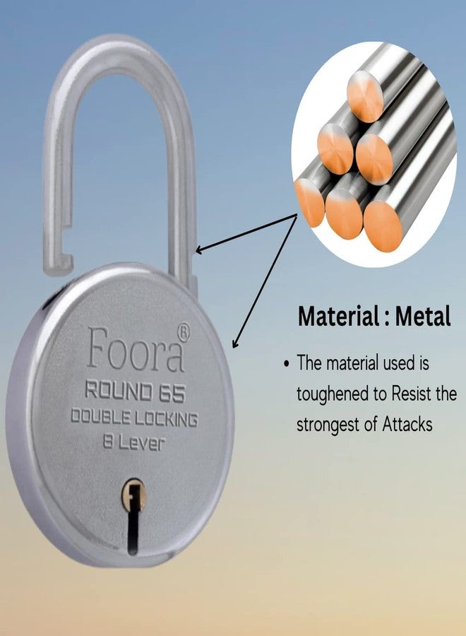Foora Same Key Lock Set | 2 Heavy Duty Padlocks with 10 Keys | Double Locking 8 Lever Mechanism | Strong Metal Body | Multiple Lock and Key for Home, Door Lock, Gate Lock, and Shutter Security - Image 2